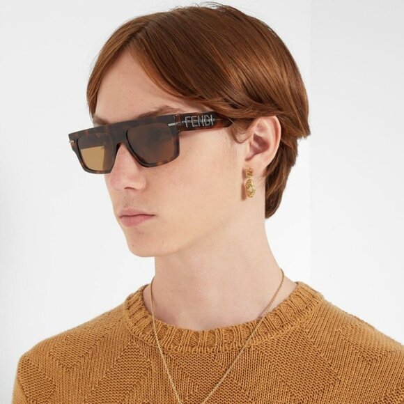 Fendi FE40091U FENDIGRAPHY 69A BRAND NEW Sunglassses Bordeaux Grey Unisex Square - Picture 11 of 11